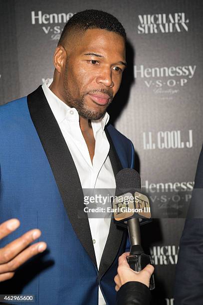 Personality and Sportscaster Michael Strahan attend the Hennessy Toast Achievements In Music Event on February 7, 2015 in Los Angeles, California.