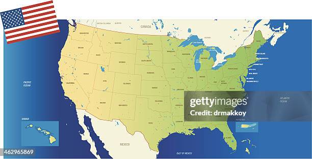 usa map - evergreen park illinois stock illustrations