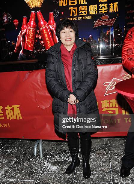 Ambassador Zhang Qiyue, Chinese Consul General in New York attends Maggie Q Toasts The Chinese New Year at Times Square on February 7, 2015 in New...