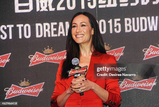 Actress Maggie Q attends Maggie Q Toasts The Chinese New Year at Times Square on February 7, 2015 in New York City.