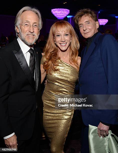 President of the National Academy of Recording Arts and Sciences, Neil Portnow, actress Kathy Griffin and recording artist Barry Manilow attend the...