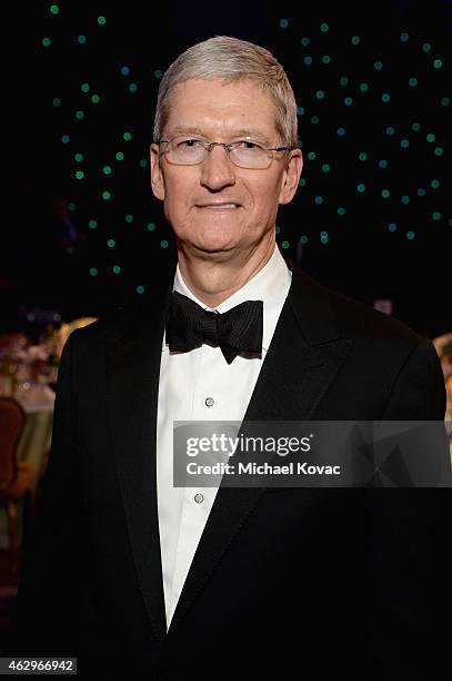 Apple CEO Tim Cook attends the Pre-GRAMMY Gala and Salute to Industry Icons honoring Martin Bandier at The Beverly Hilton Hotel on February 7, 2015...