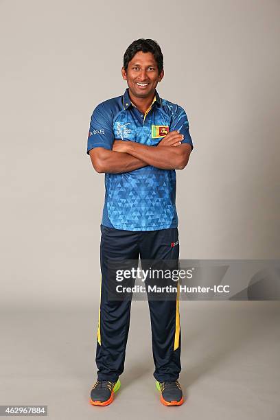 Jeevan Mendis poses during the Sri Lanka 2015 ICC Cricket World Cup Headshots Session at the Rydges Latimer on February 8, 2015 in Christchurch, New...