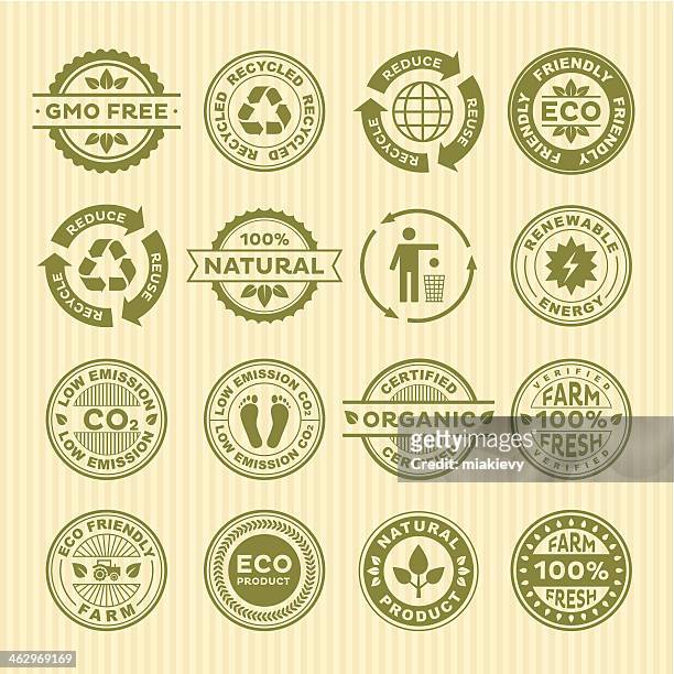 eco stamps - crisps stock illustrations