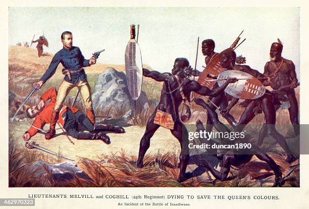 battle of isandlwana - zulu tribe stock illustrations