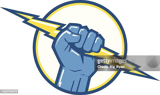 charge fist - lightning stock illustrations
