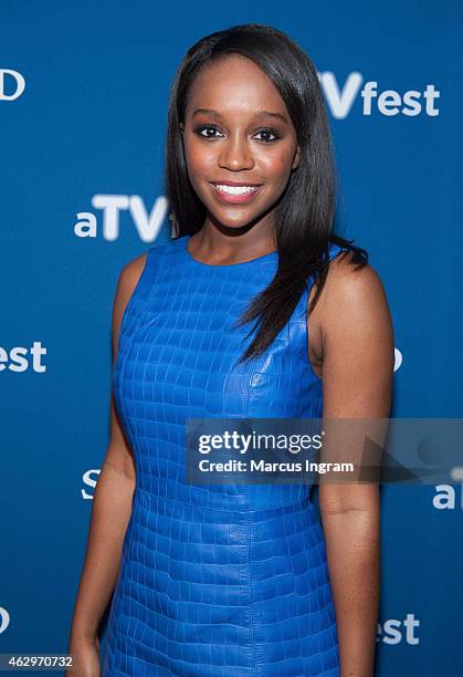 Actress Aja Naomi King attends aTVfest 2015-Day 3 Press Junket of ABC's "How to Get Away With Murder" presented by SCAD on February 7, 2015 in...