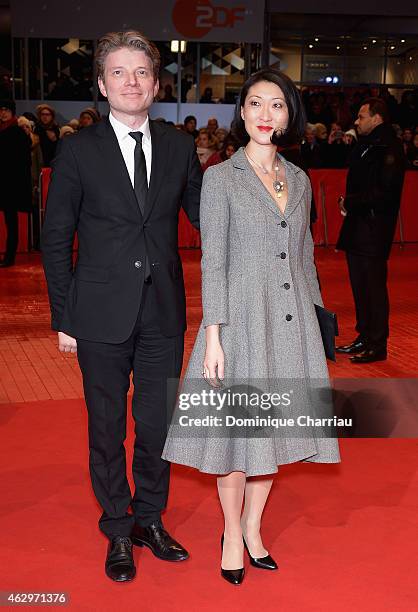 Laurent Olleon and French Minister of Culture Fleur Pellerin attend the 'Diary of a Chambermaid' premiere during the 65th Berlinale International...