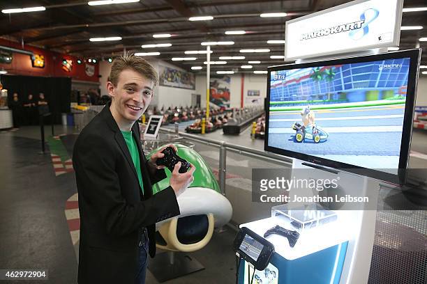 Dylan Riley Snyder Races Into His 18th Year With Nintendo at K1 Speed on February 7, 2015 in Gardena, California.