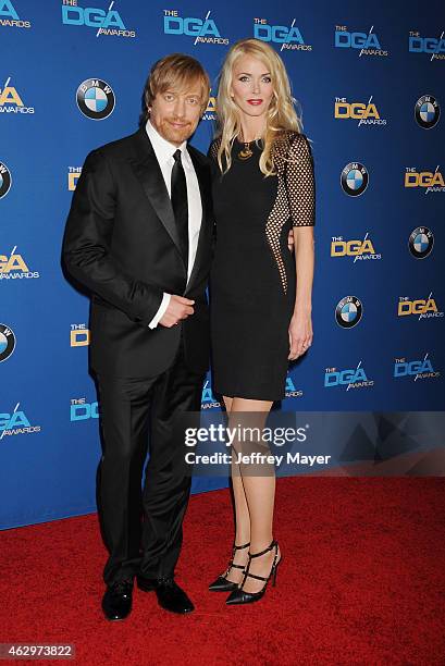 Director Morten Tyldum and Janne Tyldum attend the 67th Annual Directors Guild Of America Awards at the Hyatt Regency Century Plaza on February 7,...