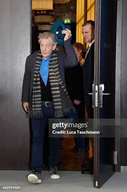 Sir Ian McKellen attends the 'Mr. Holmes' photocall during the 65th Berlinale International Film Festival at Grand Hyatt Hotel on February 8, 2015 in...