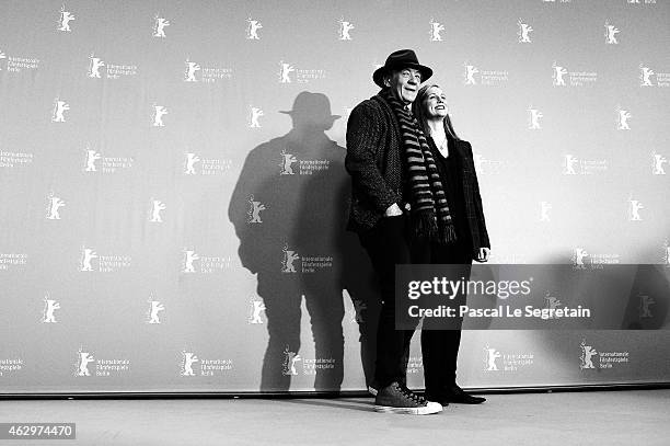 Sir Ian McKellen and Laura Linney attend the 'Mr. Holmes' photocall during the 65th Berlinale International Film Festival at Grand Hyatt Hotel on...