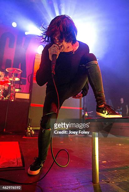 Vocalist Kellin Quinn of Sleeping With Sirens performs live onstage in front of a sold out crowd at Egyptian Room at Old National Centre on February...