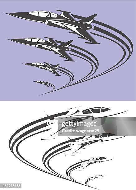 illustrations, cliparts, dessins animés et icônes de avion supersonique formation - avion supersonique