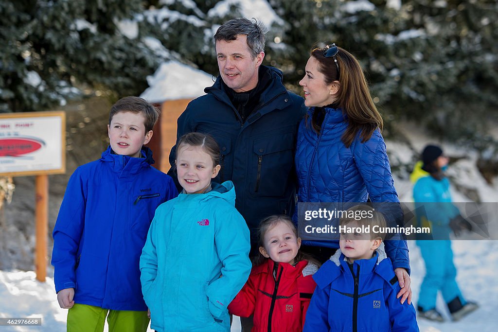 The Danish Royal Family Hold Annual Skiing Photocall In Verbier