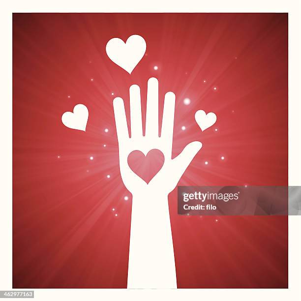 heart hand - fingers spark stock illustrations