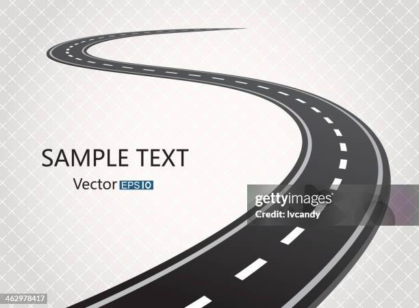 ilustraciones, imágenes clip art, dibujos animados e iconos de stock de bobinado única vía road - asfalto
