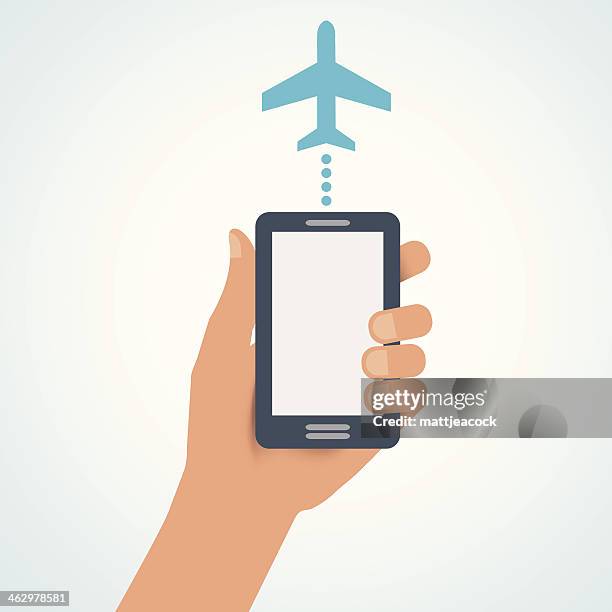 mobile flight - airplane design stock illustrations
