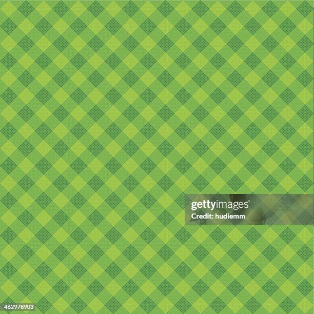 vector green plaid fabric background textured - christmas table stock illustrations