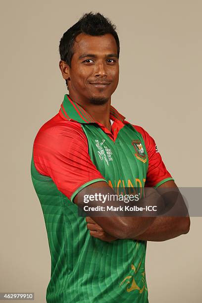 Rubel Hossain poses during the Bangladesh 2015 ICC Cricket World Cup Headshots Session at the Sheraton Hotel on February 8, 2015 in Sydney, Australia.