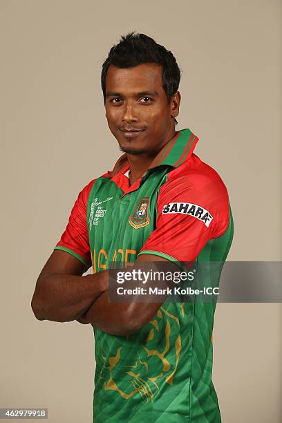 Rubel Hossain poses during the Bangladesh 2015 ICC Cricket World Cup Headshots Session at the Sheraton Hotel on February 8, 2015 in Sydney, Australia.