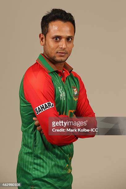 Arafat Sunny poses during the Bangladesh 2015 ICC Cricket World Cup Headshots Session at the Sheraton Hotel on February 8, 2015 in Sydney, Australia.