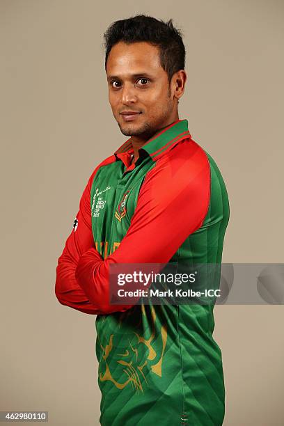 Arafat Sunny poses during the Bangladesh 2015 ICC Cricket World Cup Headshots Session at the Sheraton Hotel on February 8, 2015 in Sydney, Australia.