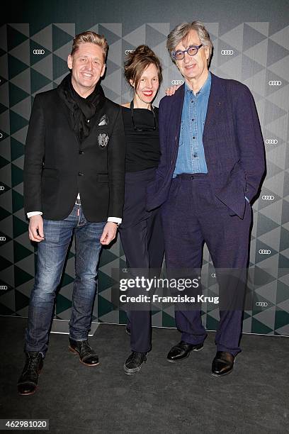 Wayne-Anthony Griffiths , Head of Sales AUDI Germany, Wim Wenders and his wife Donata Wenders attend the AUDI Berlinale Brunch during the 65th...
