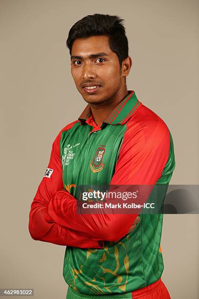 Soumya Sarkar poses during the Bangladesh 2015 ICC Cricket World Cup Headshots Session at the Sheraton Hotel on February 8, 2015 in Sydney, Australia.