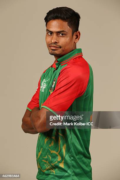 Taijul Islam poses during the Bangladesh 2015 ICC Cricket World Cup Headshots Session at the Sheraton Hotel on February 8, 2015 in Sydney, Australia.