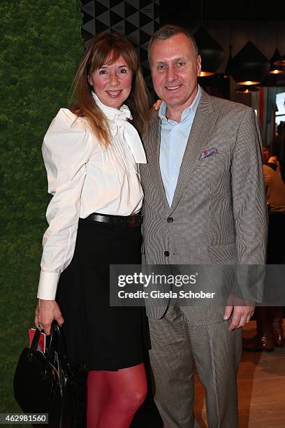 Vladimir Kotenev and his wife Maria Koteneva attend the AUDI Berlinale Brunch during the 65th Berlinale International Film Festival at AUDI Lounge on...