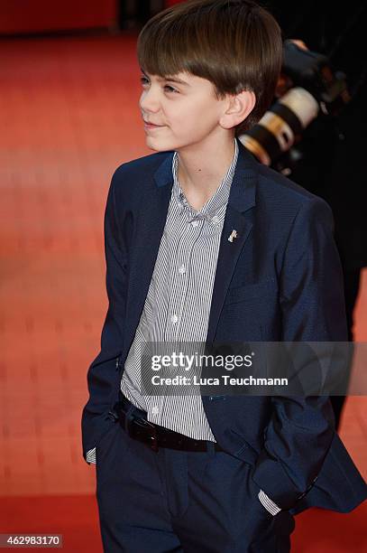 Milo Parker attends the 'Mr. Holmes' premiere during the 65th Berlinale International Film Festival at Berlinale Palace on February 8, 2015 in...