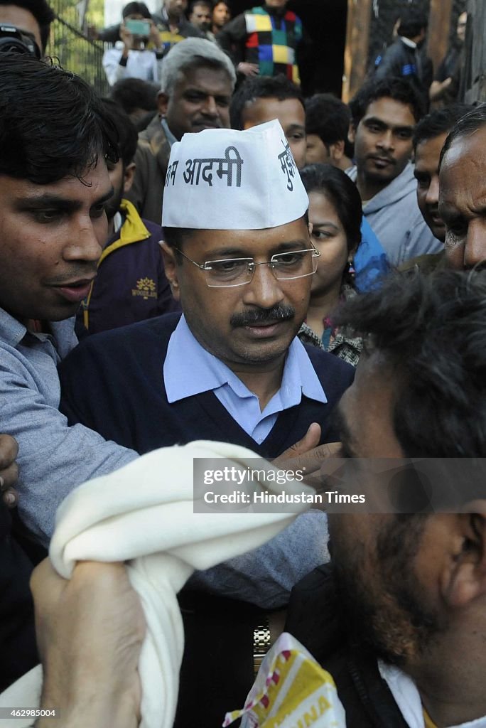 AAP Leader Arvind Kejriwal Leaves After Programme Recording At Kaushambi