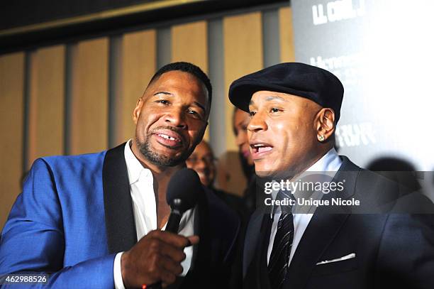 Michael Strahan and LL Cool J at the Hennessy Toasts Achievements In Music With GRAMMY Awards Host LL COOL J And NFL Hall Of Famer Michael Strahan on...