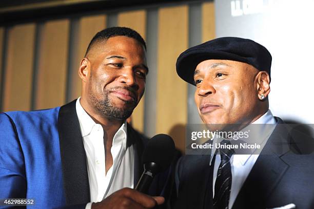 Michael Strahan and LL Cool J at the Hennessy Toasts Achievements In Music With GRAMMY Awards Host LL COOL J And NFL Hall Of Famer Michael Strahan on...