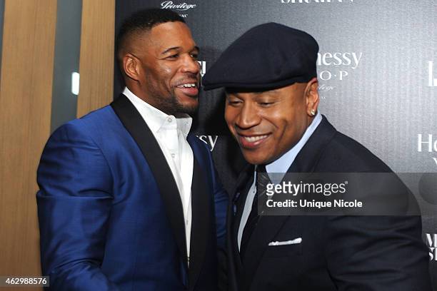 Michael Strahan and LL Cool J at the Hennessy Toasts Achievements In Music With GRAMMY Awards Host LL COOL J And NFL Hall Of Famer Michael Strahan on...