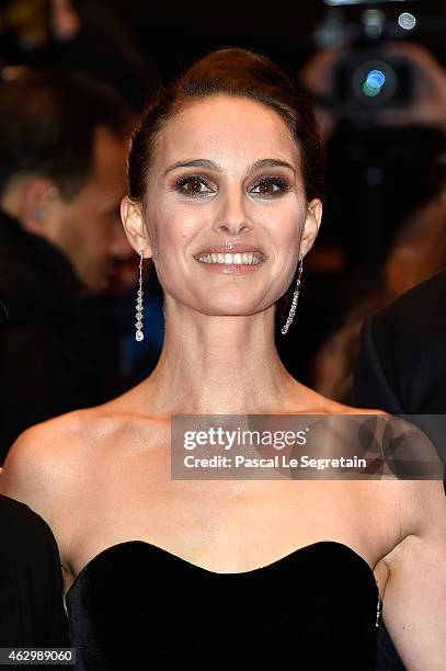 Actress Natalie Portman attends the 'Knight of Cups' premiere during the 65th Berlinale International Film Festival at Berlinale Palace on February...