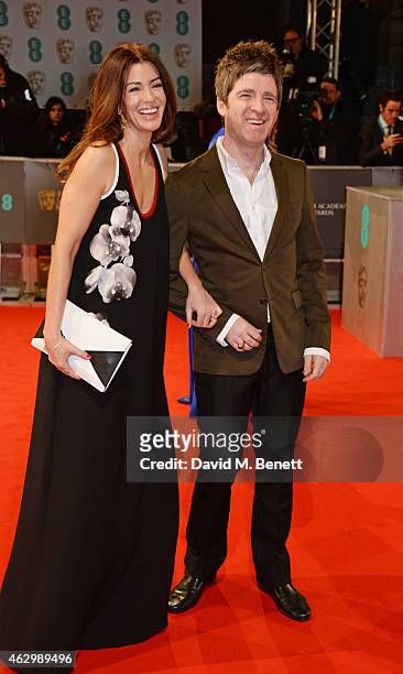 Sara Macdonald and Noel Gallagher attend the EE British Academy Film Awards at The Royal Opera House on February 8, 2015 in London, England.