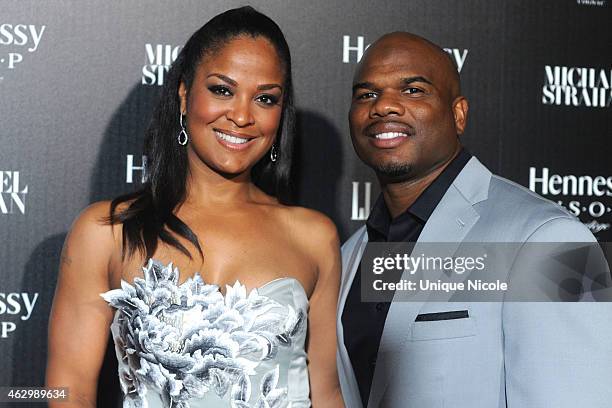 Former Super Middleweight Champion Laila Ali and former NFL player Curtis Conway attend the Hennessy Toasts Achievements In Music on February 7, 2015...