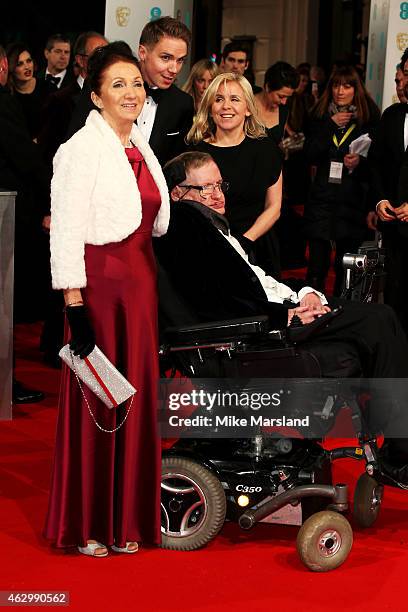 Stephen Hawking and Jane Wilde Hawking attend the EE British Academy Film Awards at The Royal Opera House on February 8, 2015 in London, England.