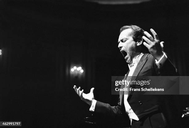 José Carreras, vocal, performs at the Concertgebouw on 14th March 1990 in Amsterdam, the Netherlands.