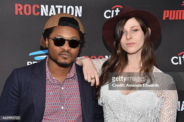 S Theo Spielberg and Sasha Spielberg of Wardell arrive at the Roc Nation Grammy Brunch 2015 on February 7, 2015 in Beverly Hills, California.