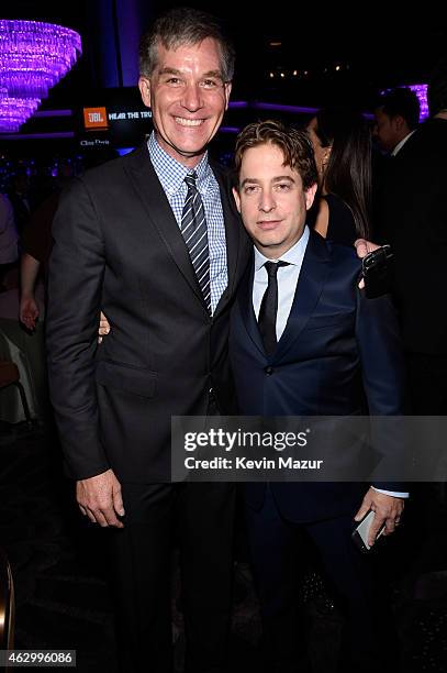Ron Laffitte and Charlie Walk attend the Pre-GRAMMY Gala And Salute To Industry Icons Honoring Martin Bandier at The Beverly Hilton on February 7,...