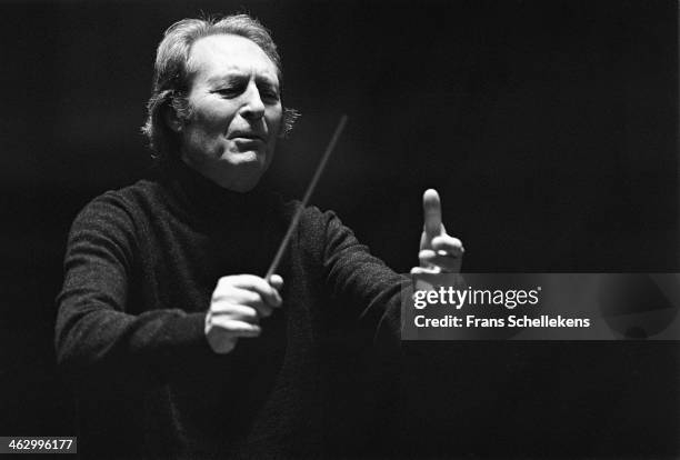 Carlo Maria Giulini, director, performs at the Concertgebouw on 21st November 1989 in Amsterdam, the Netherlands.