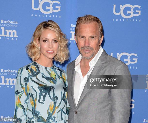Kevin Costner and his wife Christine Baumgartner attend the World Premiere of "McFarland, USA" duirng Closing Night of the 30th Annual Santa Barbara...