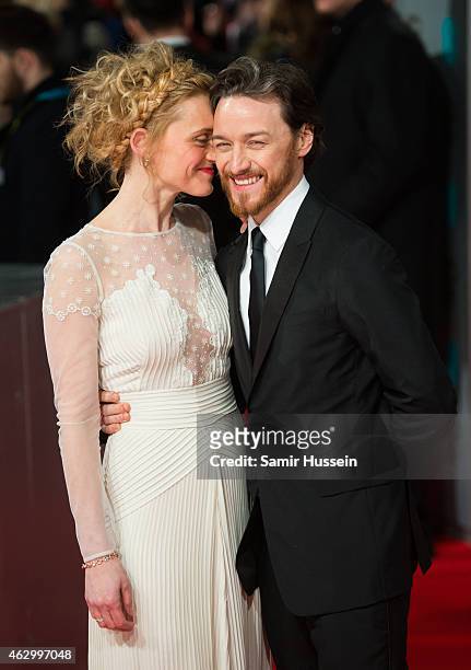James McAvoy and Anne-Marie Duff attend the EE British Academy Film Awards at The Royal Opera House on February 8, 2015 in London, England.