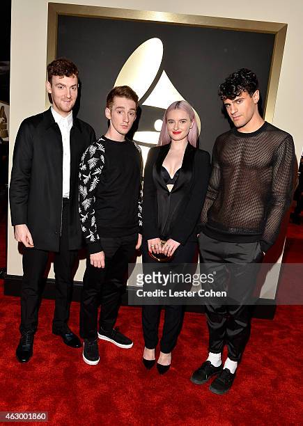 Musicians Jack Patterson, Luke Patterson, Grace Chatto and Milan Neil Amin-Smith attend The 57th Annual GRAMMY Awards at the STAPLES Center on...