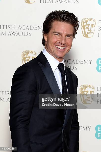 Tom Cruise poses in the winners room at the EE British Academy Film Awards at The Royal Opera House on February 8, 2015 in London, England.