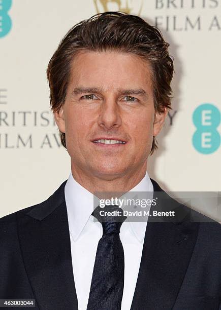 Tom Cruise poses in the winners room at the EE British Academy Film Awards at The Royal Opera House on February 8, 2015 in London, England.