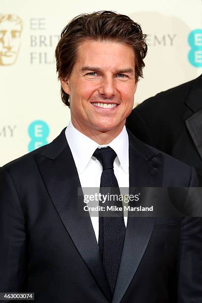 Actor Tom Cruise poses in the winners room at the EE British Academy Film Awards at The Royal Opera House on February 8, 2015 in London, England.